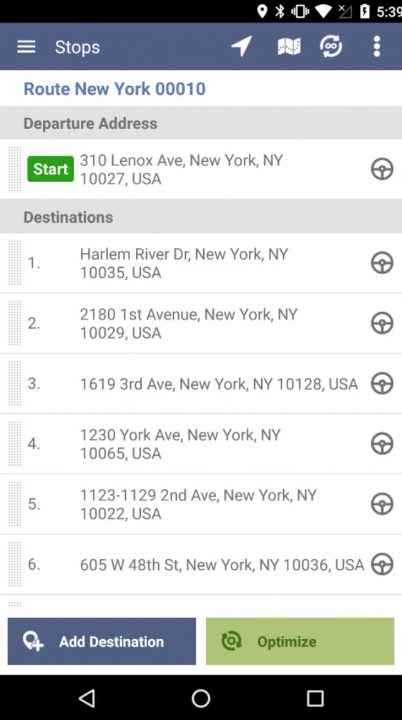 Inserting an Address Book Contact into a Route on Your Android Device