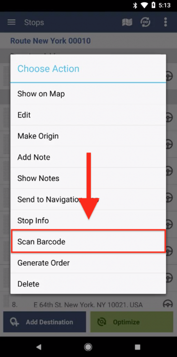Managing Stops on Your Routes Using an Android Device