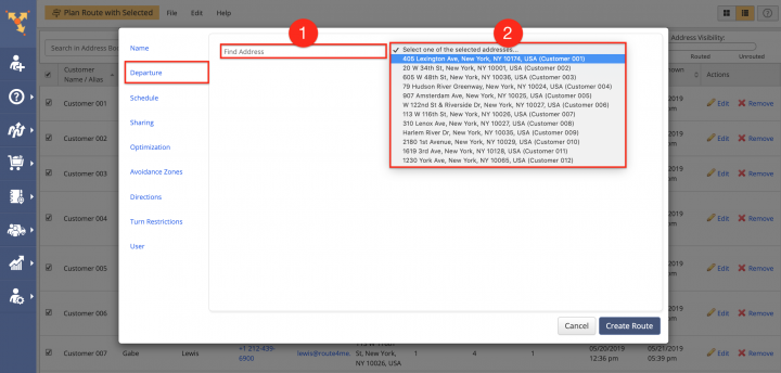 Planning Routes with Address Book Contacts