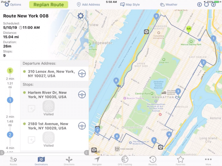 Planning a New Route on Your iPad