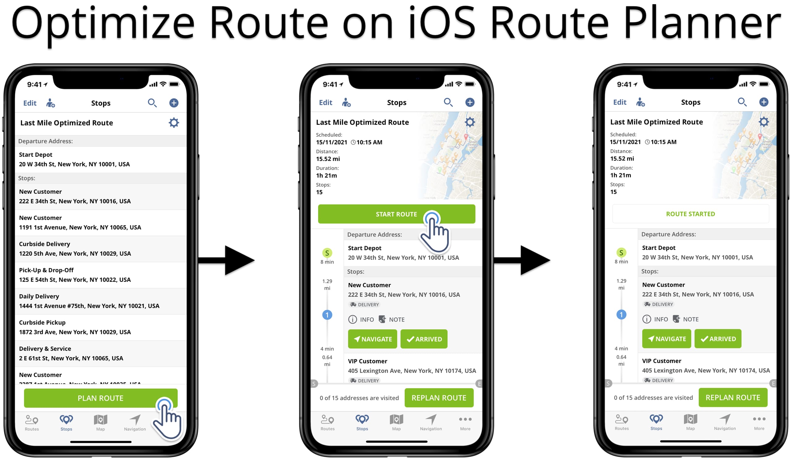 Optimizing route on the iOS Route Planner app to map multiple locations.
