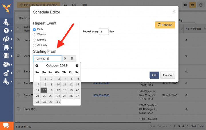 Scheduling Recurring Address Book Contacts