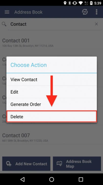 Deleting Contacts from your Address Book on an Android Device