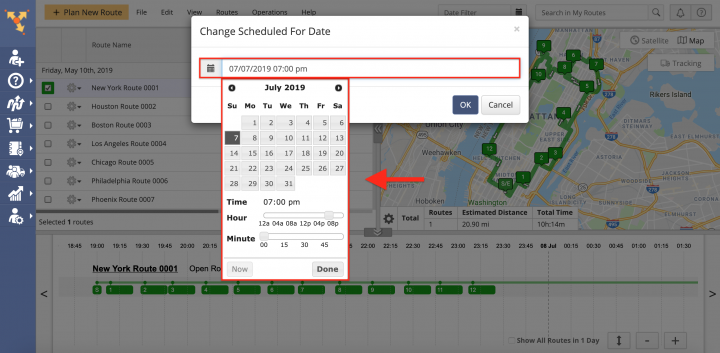 Scheduling and Rescheduling Routes