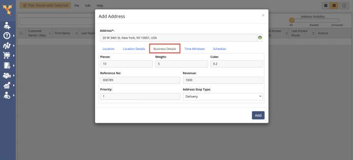 Creating a New Entry/Contact in the Route4Me Address Book List