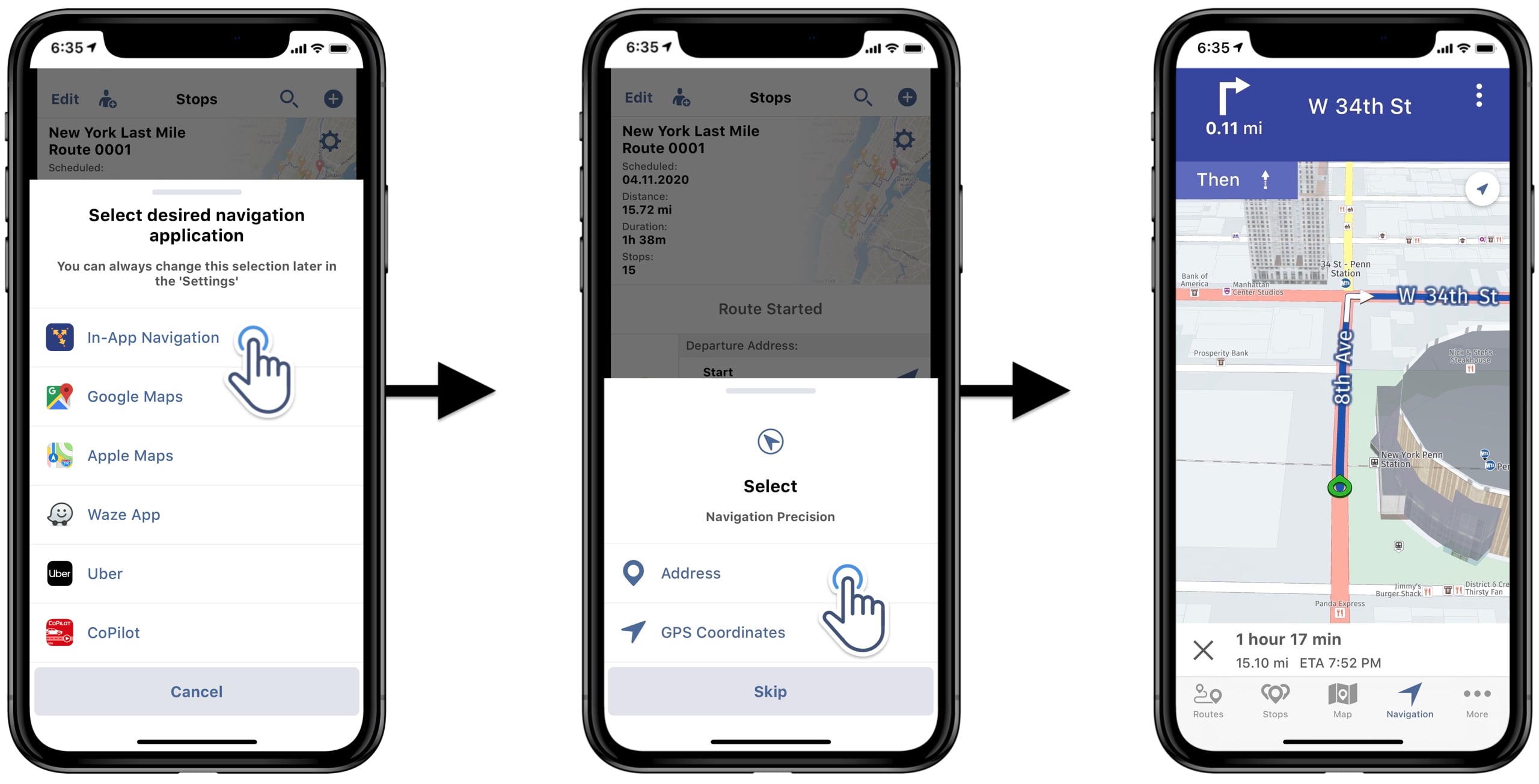 Plan & optimize routes, and navigate optimized routes with voice on an iPhone route planner app.