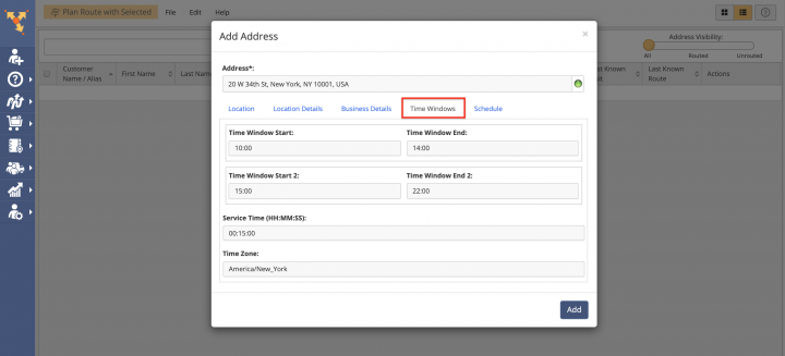 Creating a New Entry/Contact in the Route4Me Address Book List
