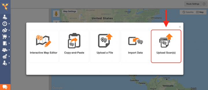 Upload Scan - Planning Routes by Uploading Scanned Documents