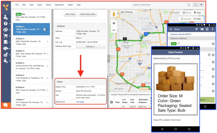 Viewing and Adding Notes Using the Route4Me Web Platform