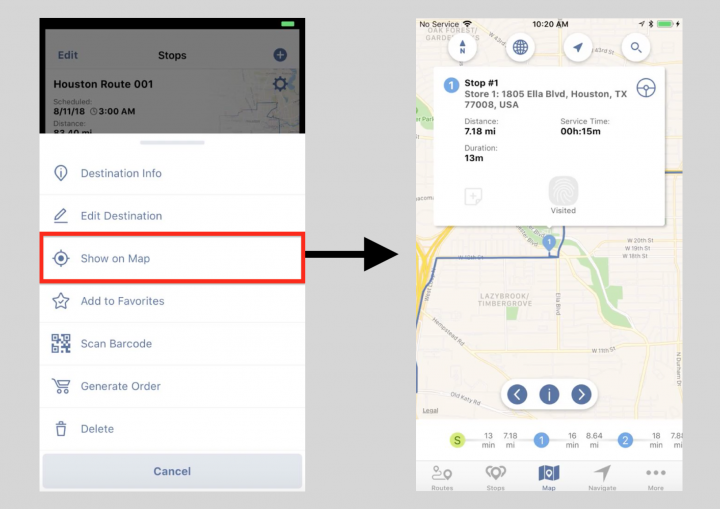 Managing Your Route Stops on an iPhone
