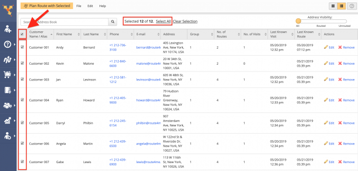 Planning Routes with Address Book Contacts