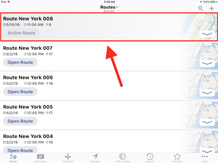 Planning a New Route on Your iPad