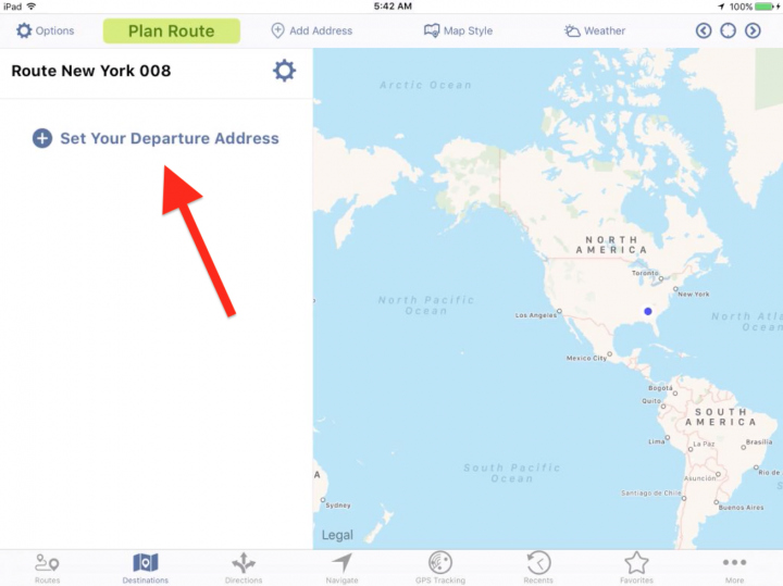 Planning a New Route on Your iPad