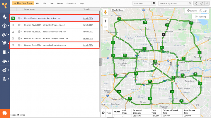 Merge Routes - Merging Multiple Routes into a New Single Route Using the Routes Map