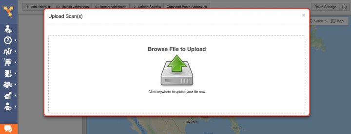 Upload Scan - Planning Routes by Uploading Scanned Documents