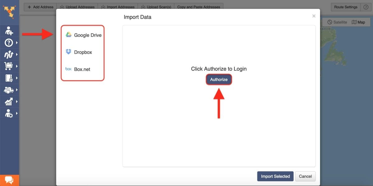 import route data from cloud