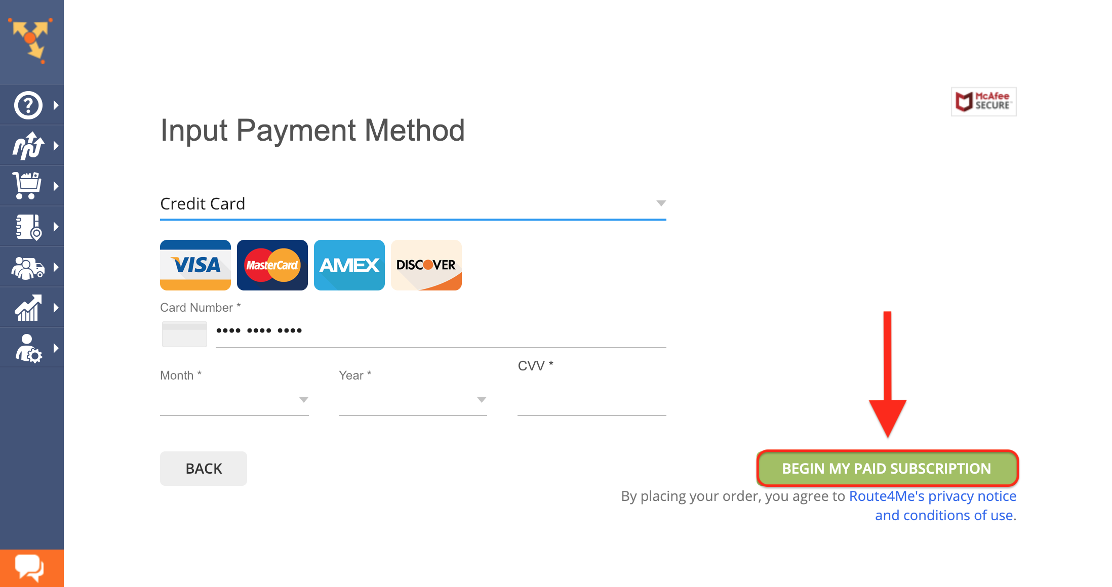 Updating Your Billing Information and Payment Method