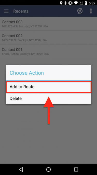 Inserting Recent Addresses into the Current Route