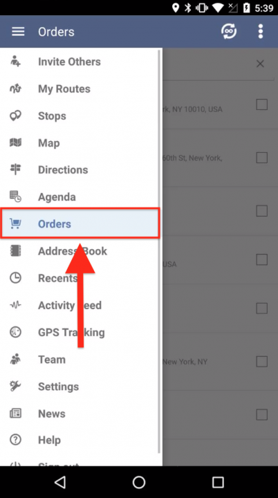 Generating Orders from the Contacts in Your Address Book for Planning Routes