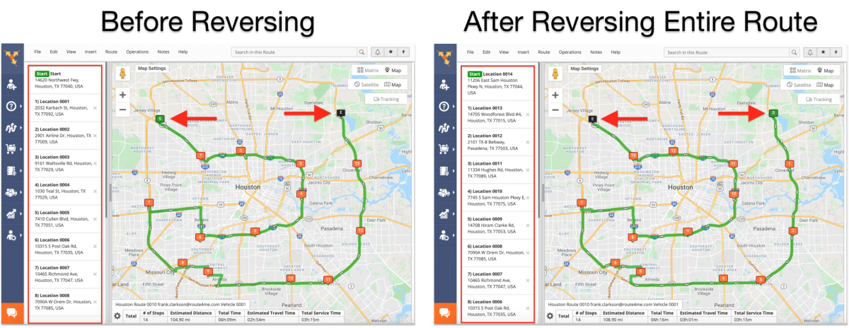 Route Reversal - Reversing Optimized Routes Using the Route4Me Web Platform