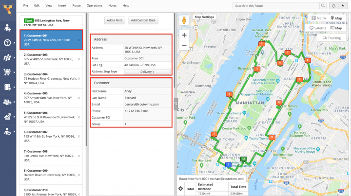 Creating a New Entry/Contact in the Route4Me Address Book List