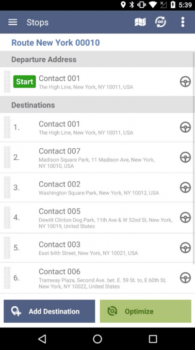 Generating Orders from the Contacts in Your Address Book for Planning Routes