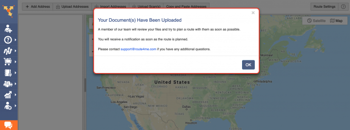 Upload Scan - Planning Routes by Uploading Scanned Documents