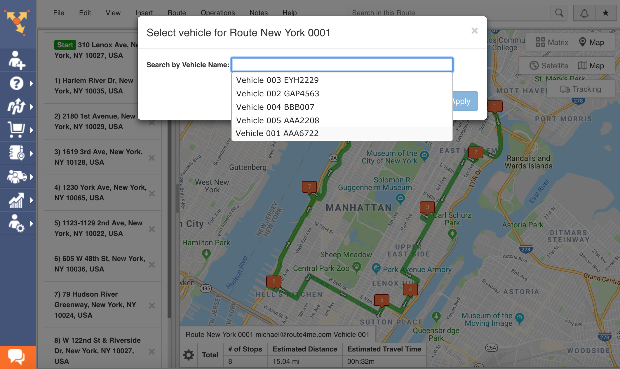 Assigning Users and Vehicles to Routes