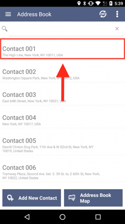 Generating Orders from the Contacts in Your Address Book for Planning Routes