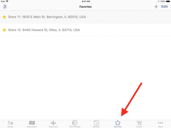 Managing your Favorite Addresses on an iPad
