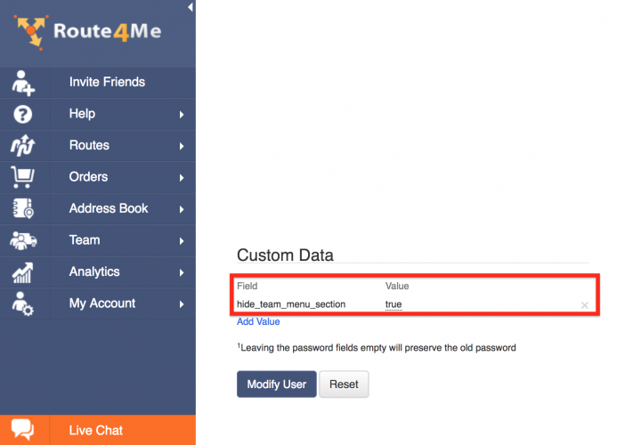 Setting Restrictions on Viewing and Accessing the "Team" Tab