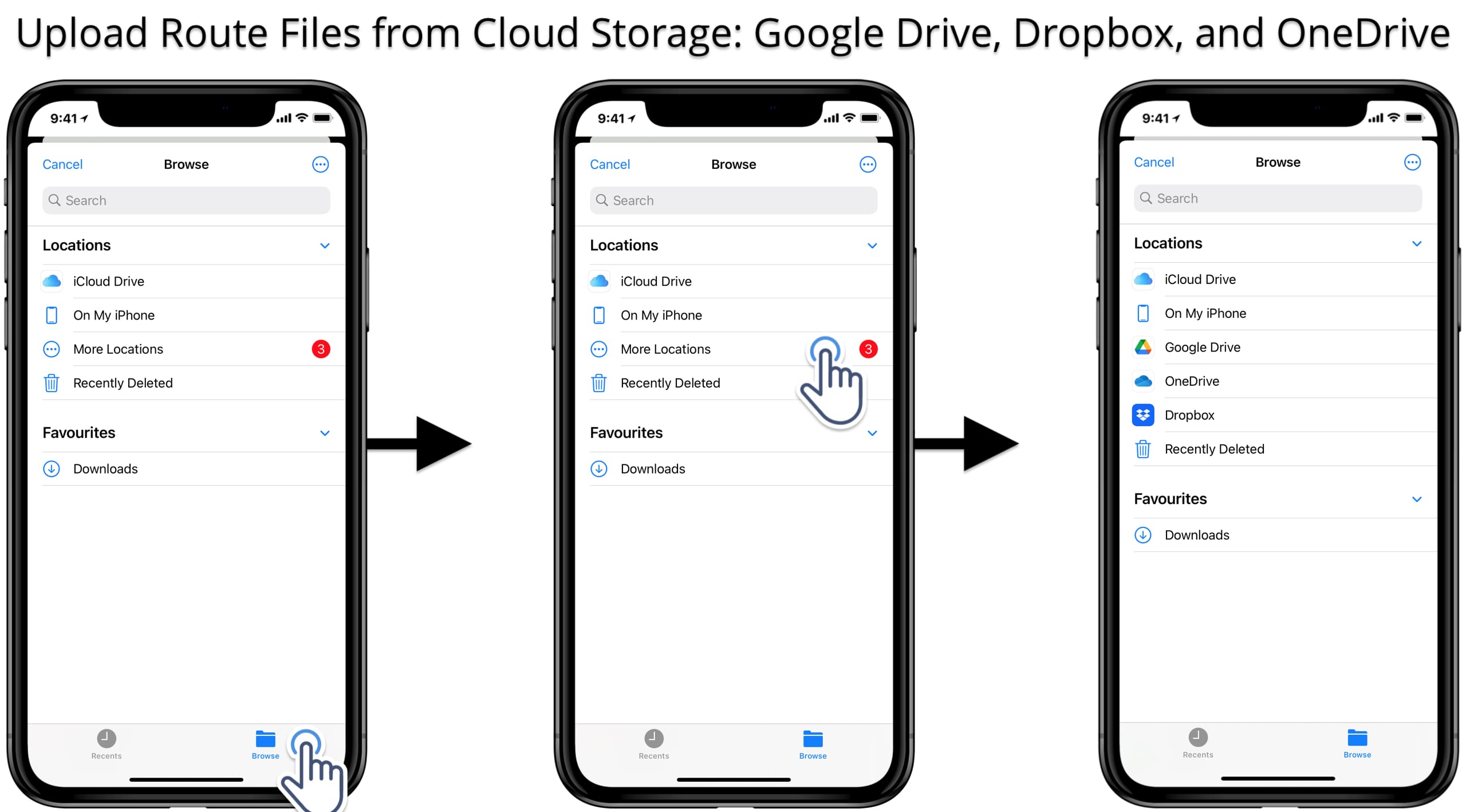 Upload route addresses into route planner from cloud storage like Google Drive, Dropbox, OneDrive.