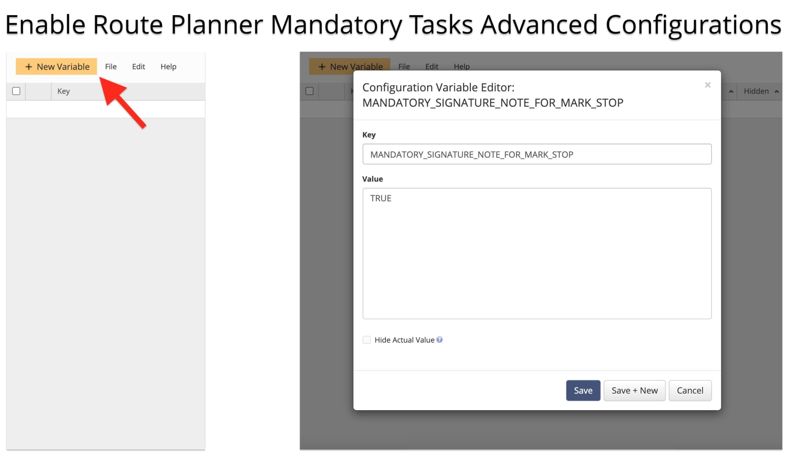 Enable mandatory tasks for obligatory proof of delivery collection on route planner apps.