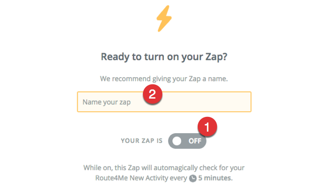 Activate Route4Me Two-Step Zap on Zapier