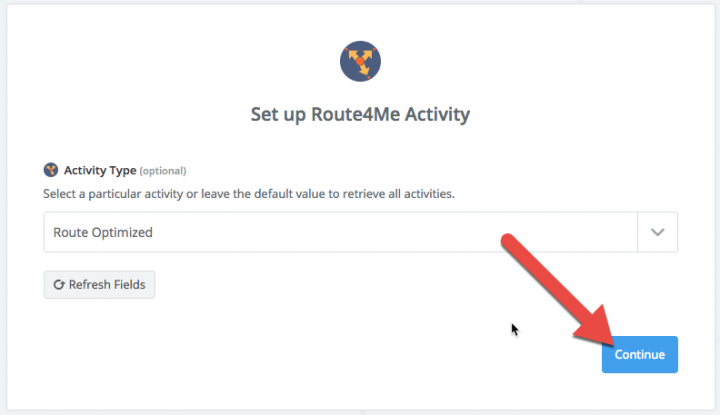 Confirm your selected Route4Me activities for Zapier monitoring.
