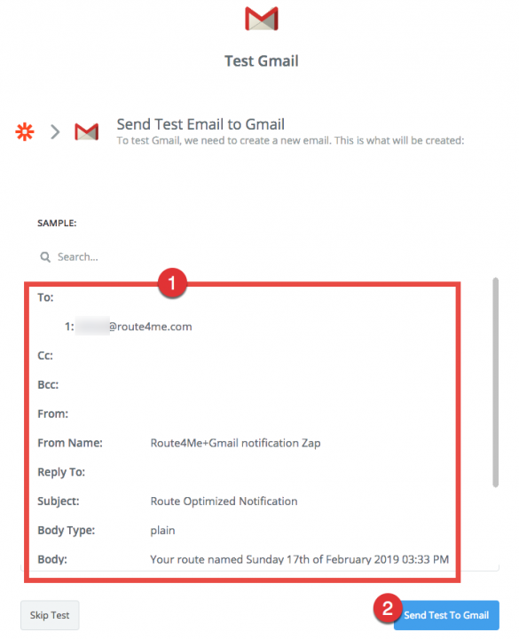 Send Test Email to Gmail from Zapier