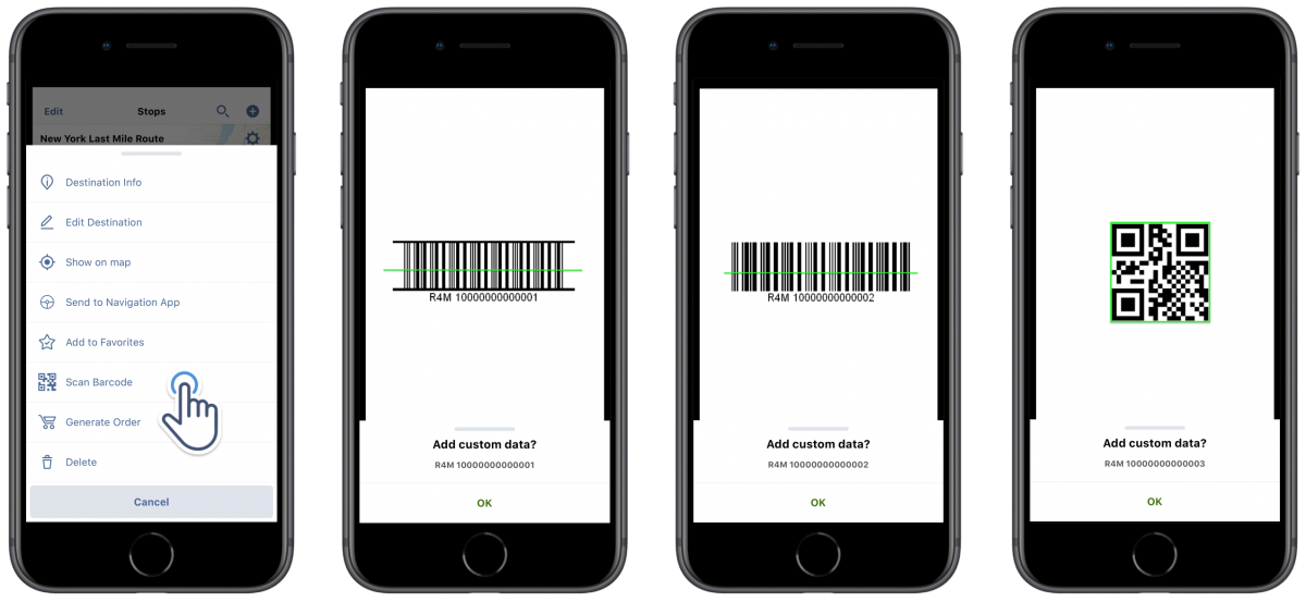 Route Planner App with iPhone Barcode Scanning Features