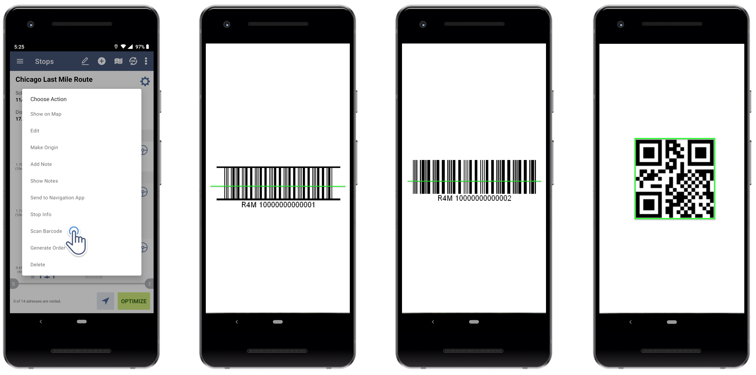 Route Planning App with Android Barcode Scanning Feature