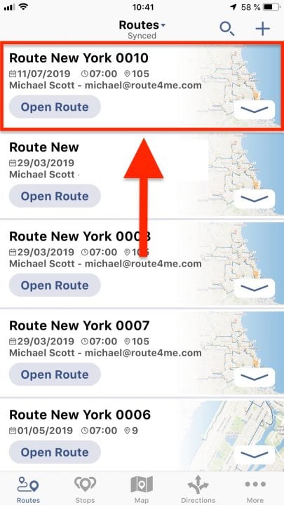 Using Stops Search in Opened Routes on Your iPhone