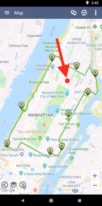 Using the Map for Adding Stops to Your Routes on an Android Device