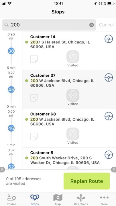 Using Stops Search in Opened Routes on Your iPhone