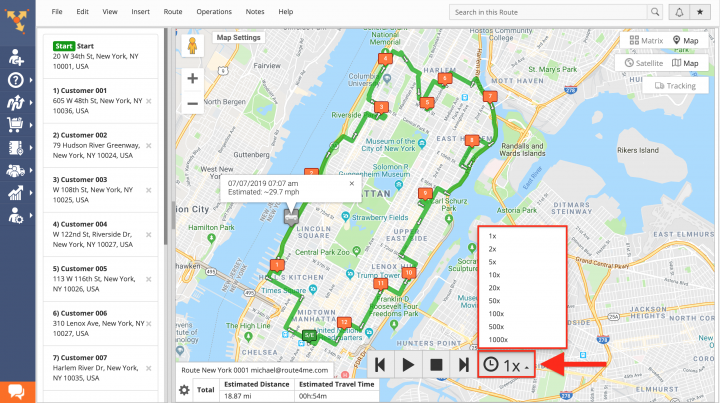 Automated Route Simulations