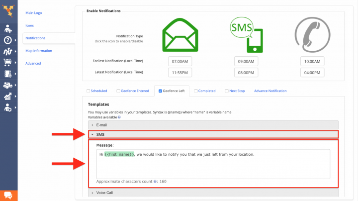 Geofence Departed - Customer Alerting and Notifications