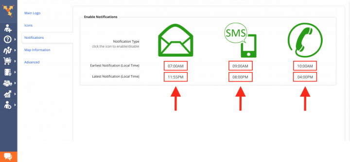Enabling E-Mail, SMS and Voice Call Notifications