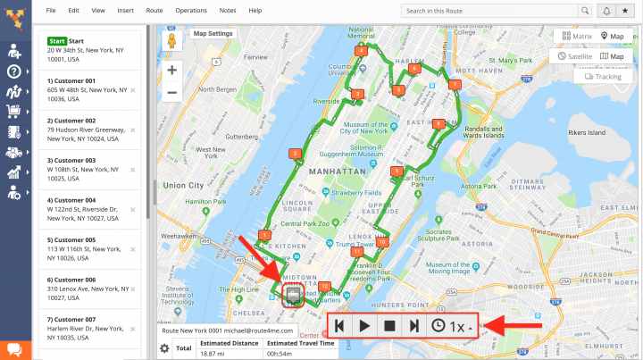 Automated Route Simulations