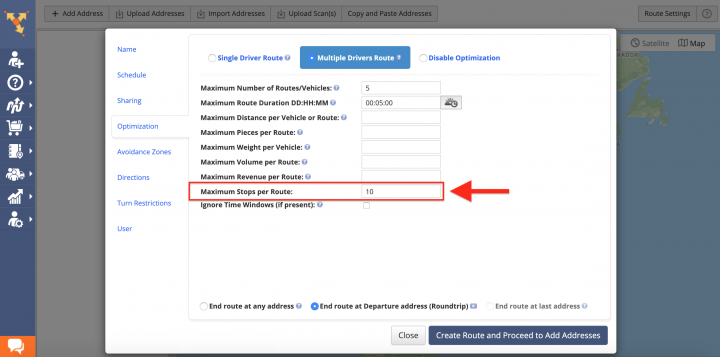 Max Stops Per Route - Advanced Constraint Add-On