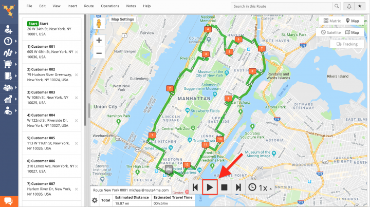 Automated Route Simulations