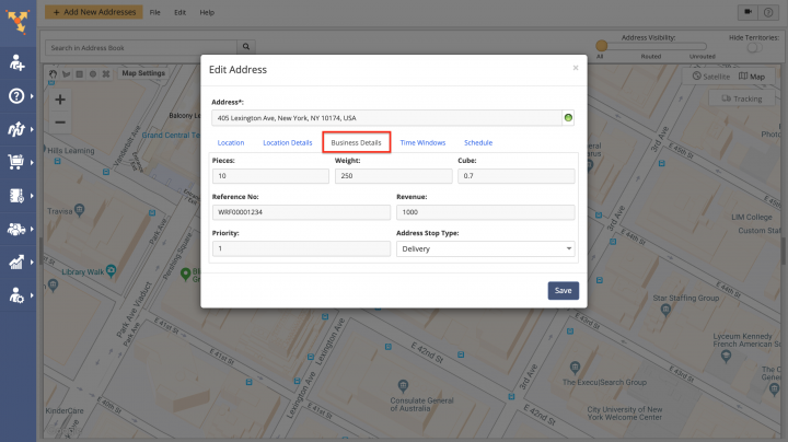 Editing Customer Profiles from the Address Book Map
