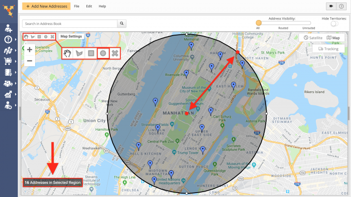 Using the Map for Planning Routes 