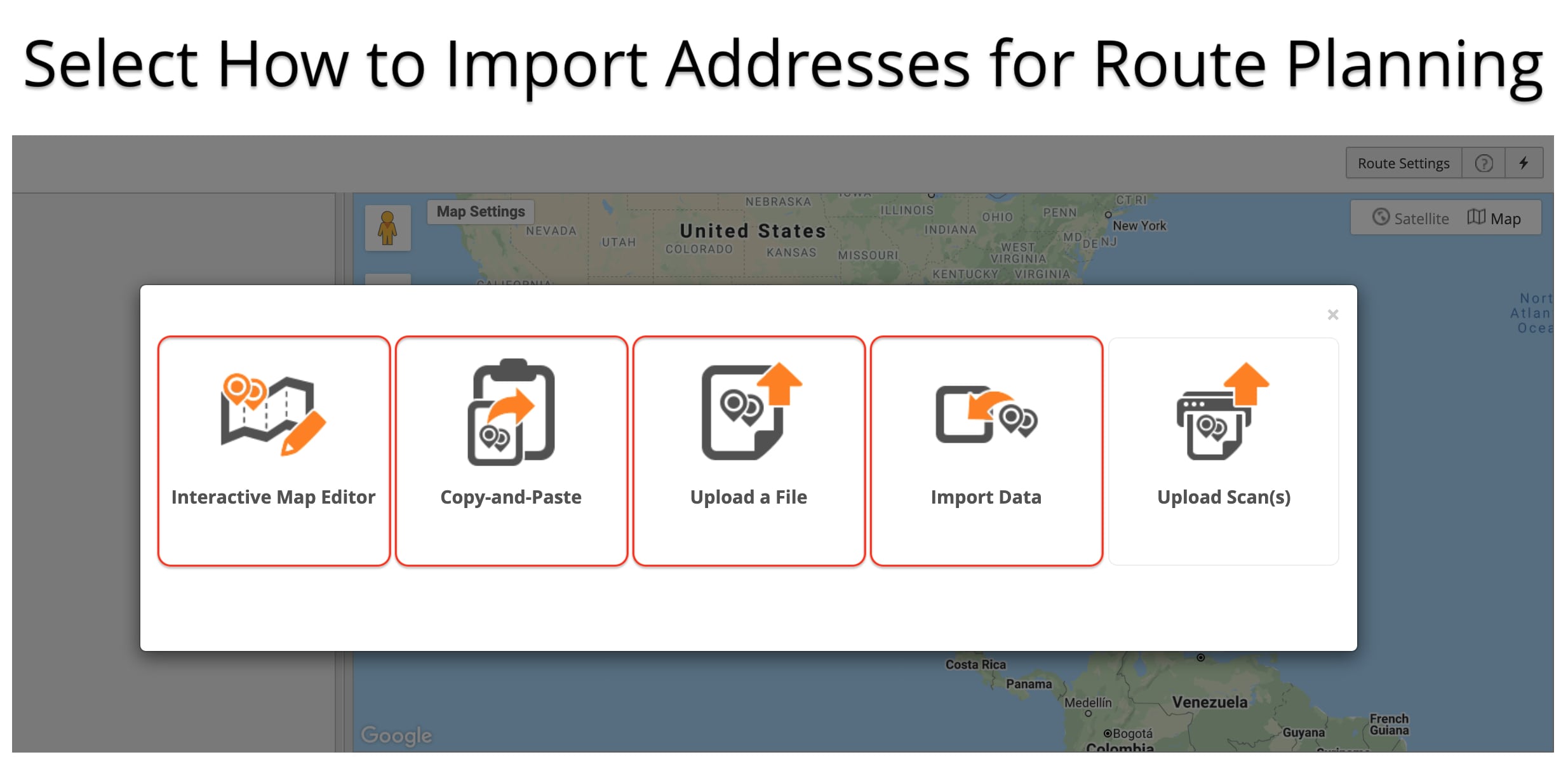 Import addresses and locations to plan balanced routes with adjustable route stops distribution.